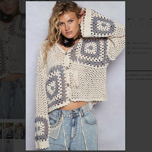 POL “ Jahnna 2” POL Hand Open Knit Hoodie Sweater 75 - Picture 1 of 7